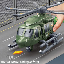 Militärhelikopterleksak med ljus och ljud, friktionsdriven, räddningsfordon för barn 3+, kompatibel med Kids' Play