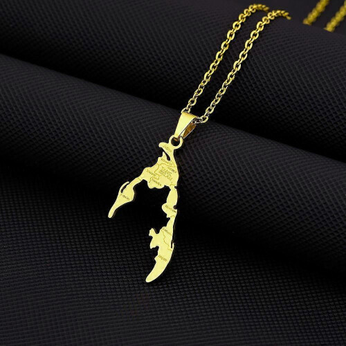 Collar con colgante unisex de acero inoxidable