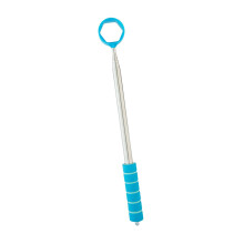 Coletor de bolas de golfe retrátil e telescópico, compacto, ideal para golfistas, azul.