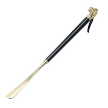 Lion Head Shoe Horn Wooden Metal 22.8 19.3 12.6 Inch