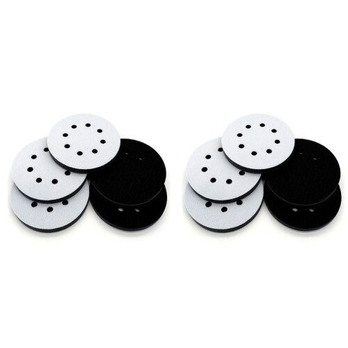 Almofadas Interface 10x Almofadas Interface 5 Polegadas e 8 Furos Gancho e Laço Almofada Interface Lixamento Espuma Esponja Macia para Polimento