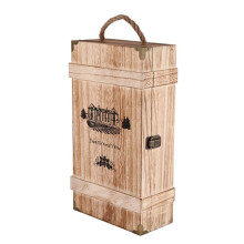 4X Vintage Wood 2 Red Wine Bottle Box Carrier Crate Case Storage Carrying Display Holder Birthday Party Christmas Gift