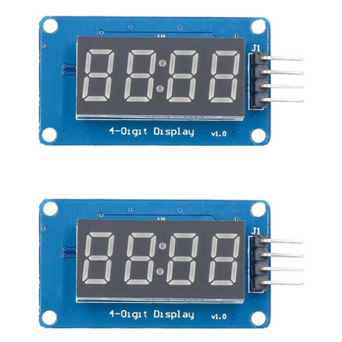 2X Módulo de Exibição LED de 4 Bits TM1637 para , Tubo de Relógio de Ânodo Vermelho de 7 Segmentos de 0,36 Polegadas e Placa de Driver Serial
