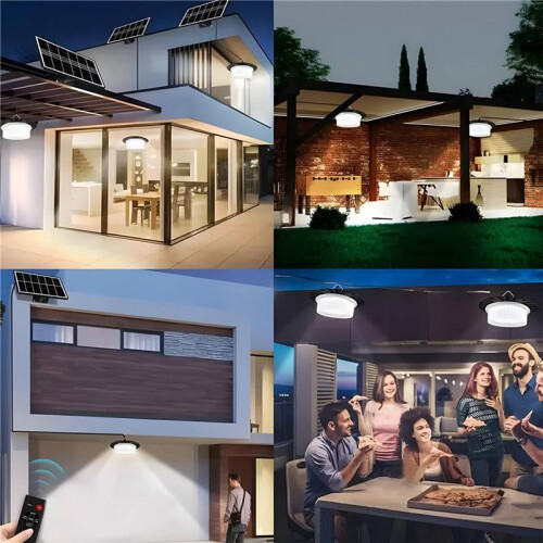2X 244-LED Solar Pendant Light with Moving Sensor, Solar Shed Light,Light Outdoor Solar Powered Motion Sensor Shed Light 1