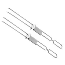 Double Headed BBQ Skewers Stainless Steel Grill Forks Reusable Dishwasher Safe for Camping Party