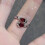 Adjustable Irregular Red Crystal Glass Heart Ring for Women 7