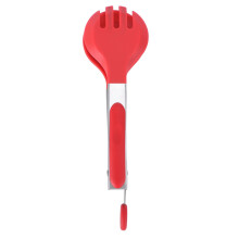 Silicone Kitchen Tongs with Heat‑Resistant Tips, Non‑Slip Grip, Durable Stainless Core, Red and Silver