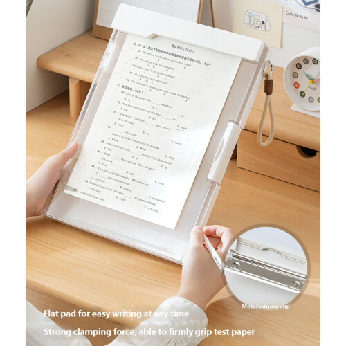 Clear ABS Document Case with Clipboard and Lanyard For-White 1