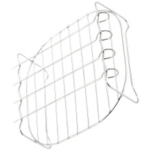 Air Fryer Grill Rack with Skewers, Stainless Steel Kebab Tray for Even Heat and Easy Clean