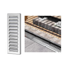 Silver Drain Grate Cover 22.8x5.9x0.98in for Driveway and Yard, Low Profile AntiSlip Outdoor Drainage Grate