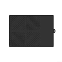 Silicone Heat Resistant Mat Black C with Drain Design for Kitchen BBQ Protection and Easy Cleaning