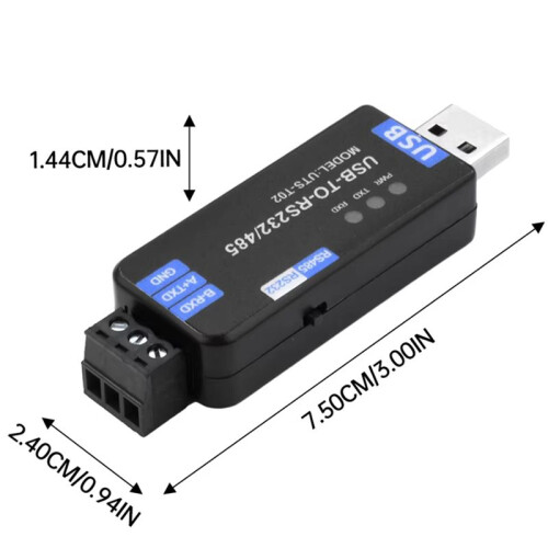 3X Módulo de Comunicação USB para RS485/RS232 Módulo de Comunicação de Conversor de Linha Serial Half-Duplex Bidirecional 2