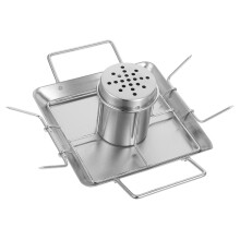 Stainless Steel Turkey Roaster Stand with Drip Pan, Even Heat Roasting Chicken Grill Rack for BBQ Camping