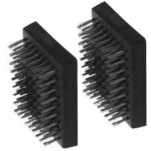 2 Pack BBQ Grill Cleaning Brush with Steel Wire Bristles, Heavy Duty Grill Scrubber for Outdoor Kitchen Use