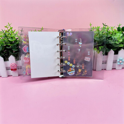 Sticker Book Colorful Cartoon Spirals Notebook Secure-Yellow 2
