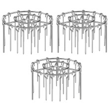 3 Pcs Stainless Steel Vertical Air Fryer Rack Set with 72 Hooks for Jerky and Fruit Drying