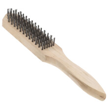 BBQ Grill Brush with Wooden Handle, Heavy Duty Wire Bristles for Grates, Ovens, and Outdoor Cleaning