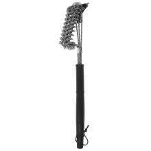 BBQ Grill Brush with Scraper, Ergonomic Handle for Fast Grill Cleaning, Portable for Camping and Backyard Cooking