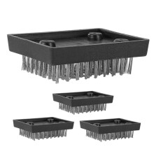 4pcs Stainless Steel Grill Brush Replacement Heads Heavy Duty BBQ Wire Scraper Easy Installation Outdoor Cleaning