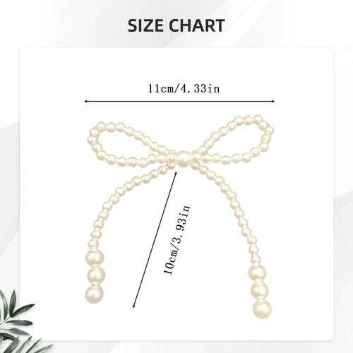 Pearl Bow Christmas Ornament, White Bowknot Tree Topper, 6 2