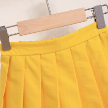 Girls Yellow Sleeveless Vest and Pleated Skirt Set Size 6-7T