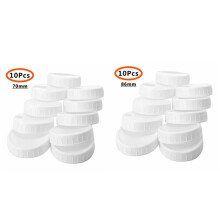 40Pcs Plastic Storage Caps Lids Ribbed for 70mm/86mm Standard Regular Mouth Mason Jar Bottle