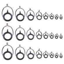 24 Pcs Fishing Rod Guide Oval Fishing Rod Eyes Guides Rings Pole Repair Kit Mixed Size Double Leg Rings