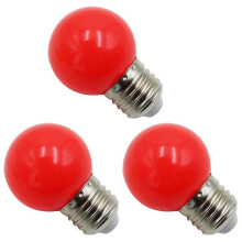 E27 Fuehrte Birnen - E27 1W Pe Mattierte Gefuehrte Kugel Bunt Weiss / Rot / Gruen / Blau / Gelb Lampe 220V - 3 Stueck (Rot)