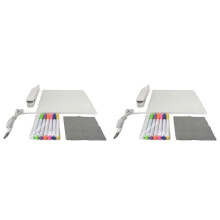 2X Tableau Effaçable à Sec en Acrylique avec Lumière LED, Tableau Effaçable à Sec avec Support Comme Tableau de Messages et de Mémos, Tableau