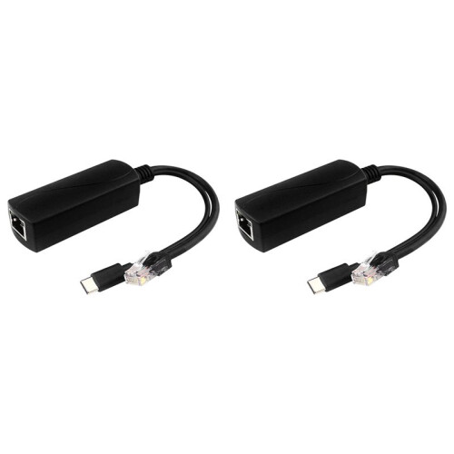 2X Splitter POE Gigabit 5V3A 1000Mbps Type-C Power Over Ethernet per  per  per Telecamera IP per Raspberry Pi 4