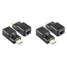 2X Extensor Compatível com para  60M Rj45 Cat6 Cabo 1080P Ethernet Extender Adaptador Transmissor de Vídeo para Monitor HDTV de Laptop