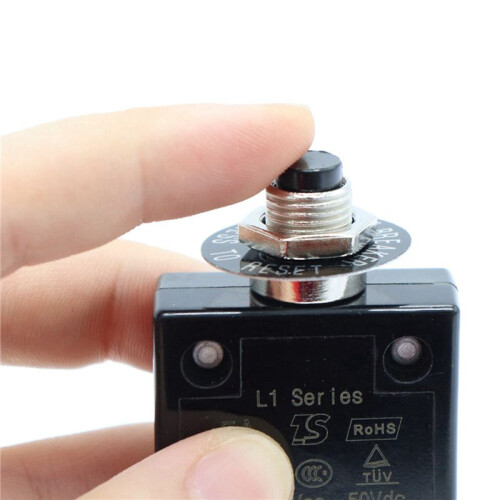 5X 5A Circuit Breaker 12V/24V Push Button Resettable Thermal Circuit Breaker Panel Mount with Waterproof Cap 1