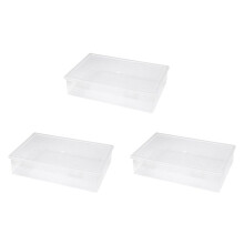 3X Organizzatore di File In Plastica Scatola di Immagazzinaggio Quadrata Trasparente Scatola di Immagazzinaggio Scatola di Immagazzinaggio di File S