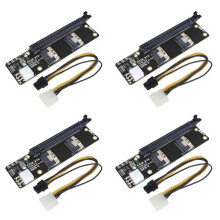 4X Scheda Adattatore SlimSAS 8i X2 A 2 Porte PCIe 4.0 X16 Slot SFF8654 Riser Card GEN4 per Scheda Video Grafica di Rete GPU 6 Pin