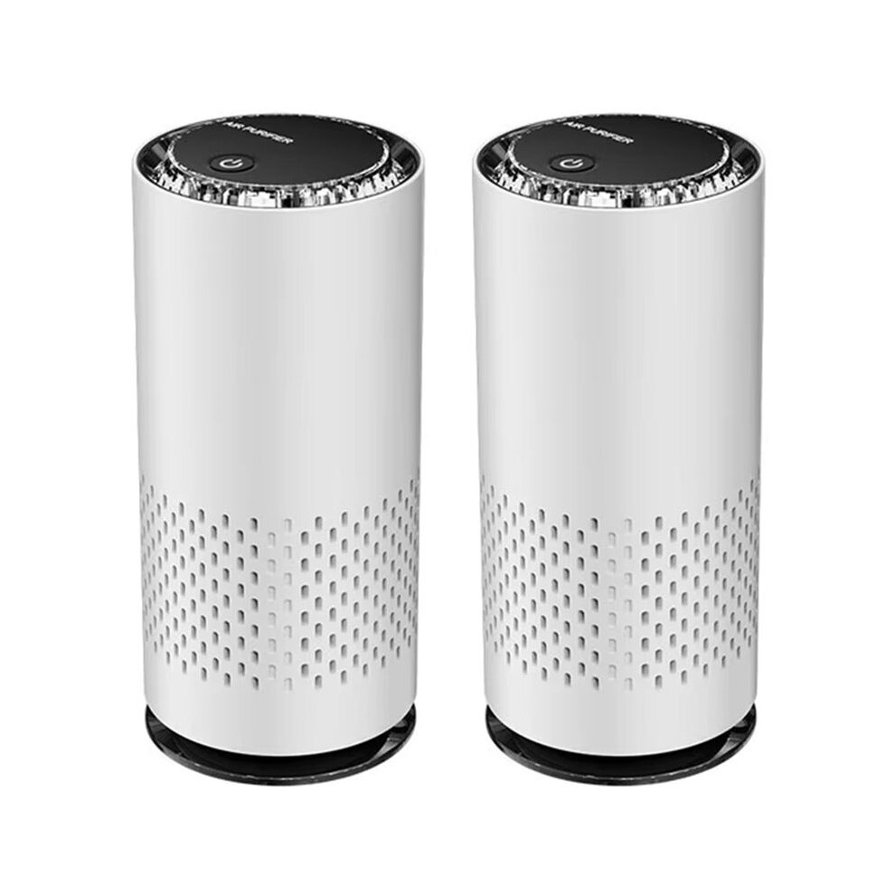 Semoic White 2X Negative Ion Generator Usb Air Purifier With Hepa Filter For Car Smell Formaldehyde Removal