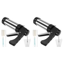 2X Churrera Churro Maker Machine Stainless Steel Churro Maker Kit with 3 Different Tips Piping Nozzle Hollow