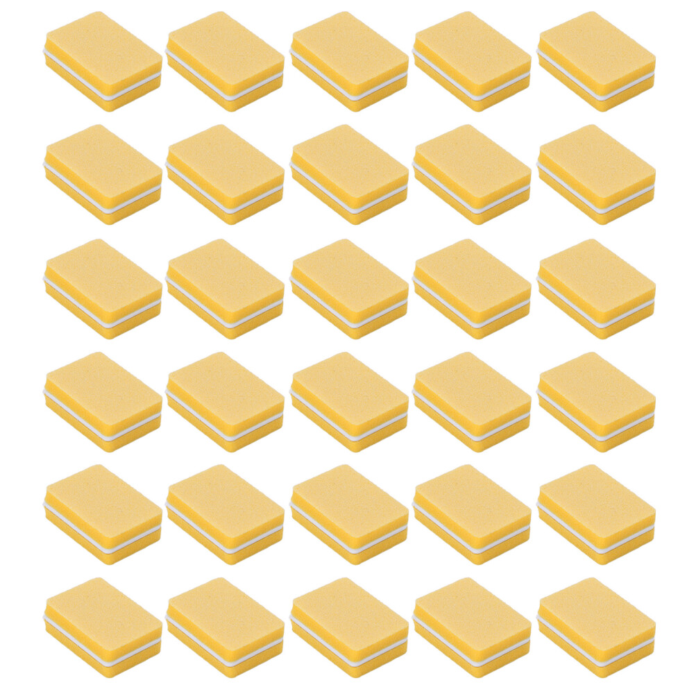 Home Nail Buffer Set 30pcs Manicure Sanding Blocks Portable & Yellow Finish