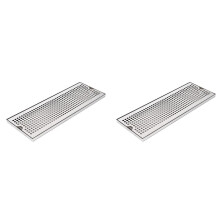 2X Stainless Steel Drip Tray for Bar, Rectangular Water Catching Tray, Oil Draining Tray, 50x17.5x1.5cm