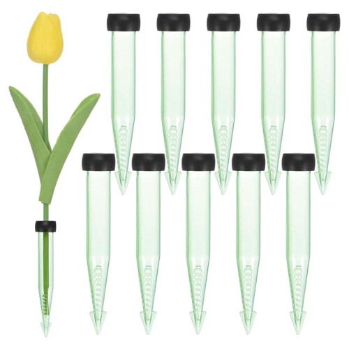 150-Pack Blomvattenrör, 4 Tum/10 cm Plastblommrör med Gummilock för Blomma 2