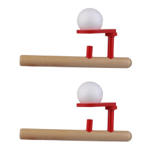 2X Klassische Holzspiele Schwimmende Kugel Blasrohr & Kugeln Blaest Spielzeug