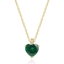 (【May】 Green Diamond, Gold color) Women's New S925 Sterling Silver Heart Necklace, 12 Birthstone Pendant Choker