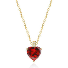 (【January】 Red Diamond, Rose gold) Women's New S925 Sterling Silver Heart Necklace, 12 Birthstone Pendant Choker