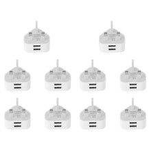 10X Universal Usb Uk Plug 3 Pin Wall Charger Adapter with Usb Travel Charger Charging for Phone (2 Port)