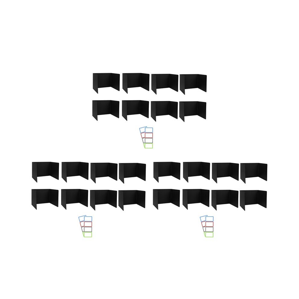 24 Pack Desk Dividers For Students, Waterproof Plastic Study Carrel Divider, Privacy Classroom Shield Black 4711839418985