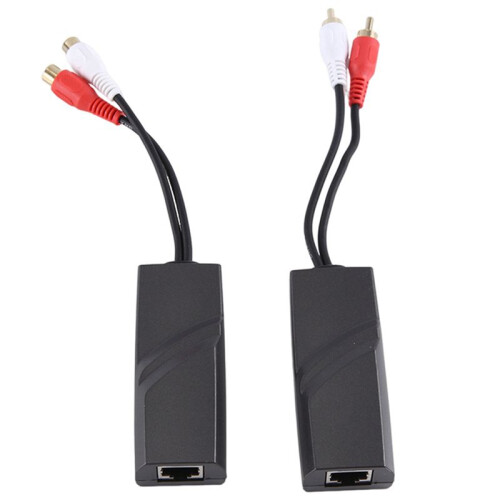 2 Pair RCA Audio Network Cable Extender Twisted Pair Transmitter RCA Interface 2-Way Audio Extender RJ45 to RCA Extender 1