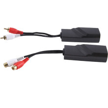 2 Paar RCA Audio-Netzwerkkabel-Extender, Twisted-Pair-Sender, RCA Schnittstelle, 2-Wege-Audio-Extender, RJ45 auf RCA Extender