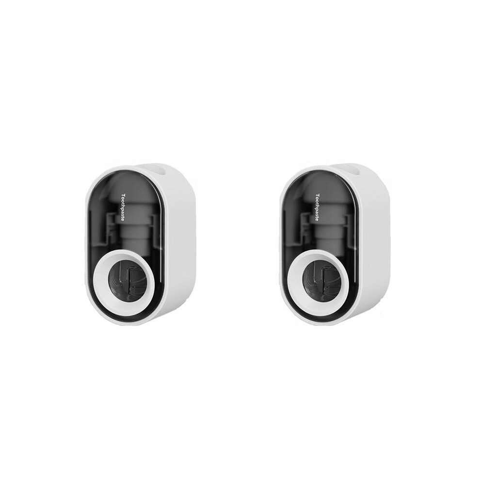 Semoic White 2X Automatic Toothpaste Squeezer Set, Electric Ultraviolet Disinfection Toothbrush, Wall-Mounted Non-Punch