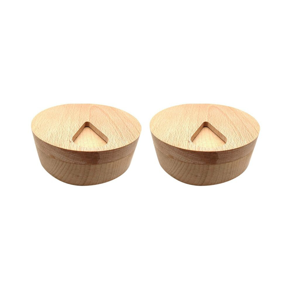 Brecantia 2X 7 Days Weekly Wooden Pill Case Box Solid Wood Pillbox Compartment Medicine Tablet Dispenser Splitters Organizer