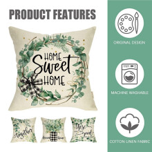 Spring Pillow Cover 18X18 Set of 8, Eucalyptus Leaf Farmhouse Throw Pillow, Spring Decorations Couch Cushion Case