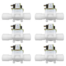 6X 12V 1/2Inch N/C Kunststof Elektrisch Magneetventiel Magnetisch Water Lucht Normaal Gesloten